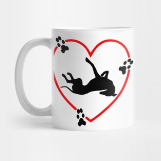 Roaching Greyhound Red Love Heart Mug